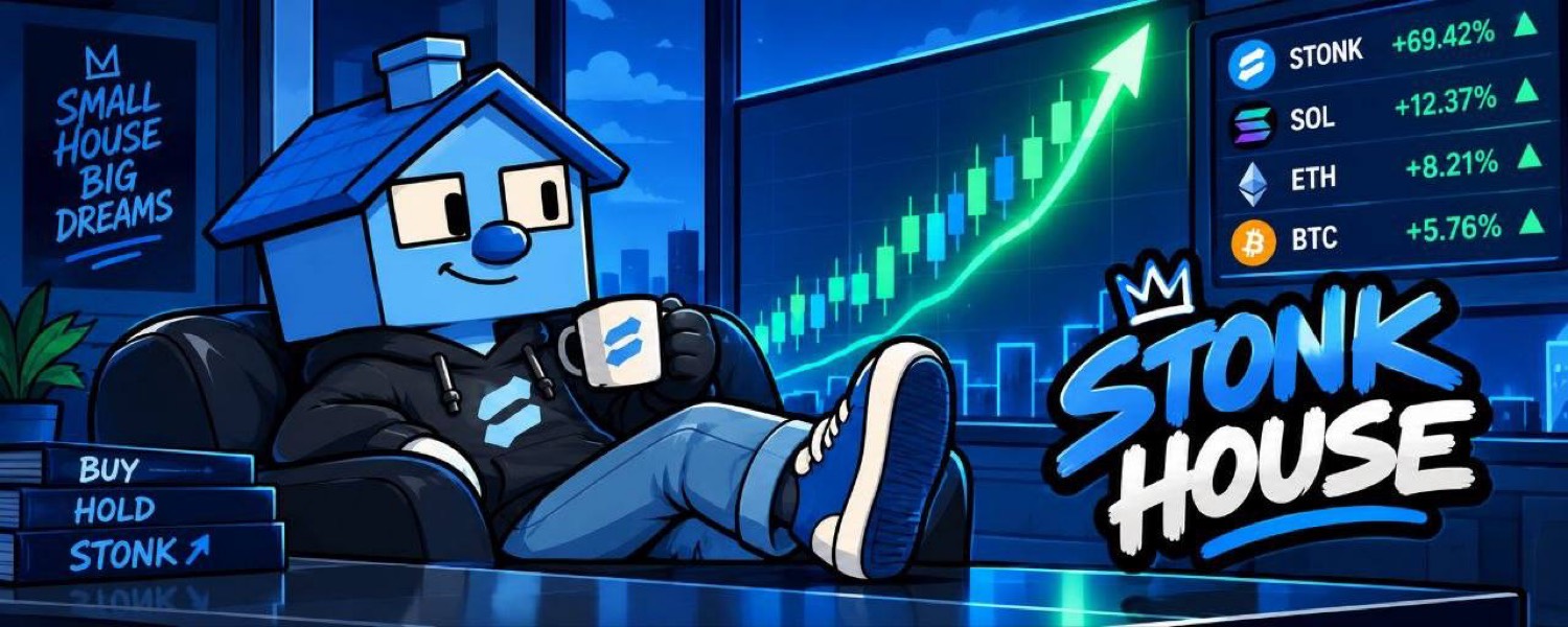 StonkHouse mascot on the couch while the chart rips